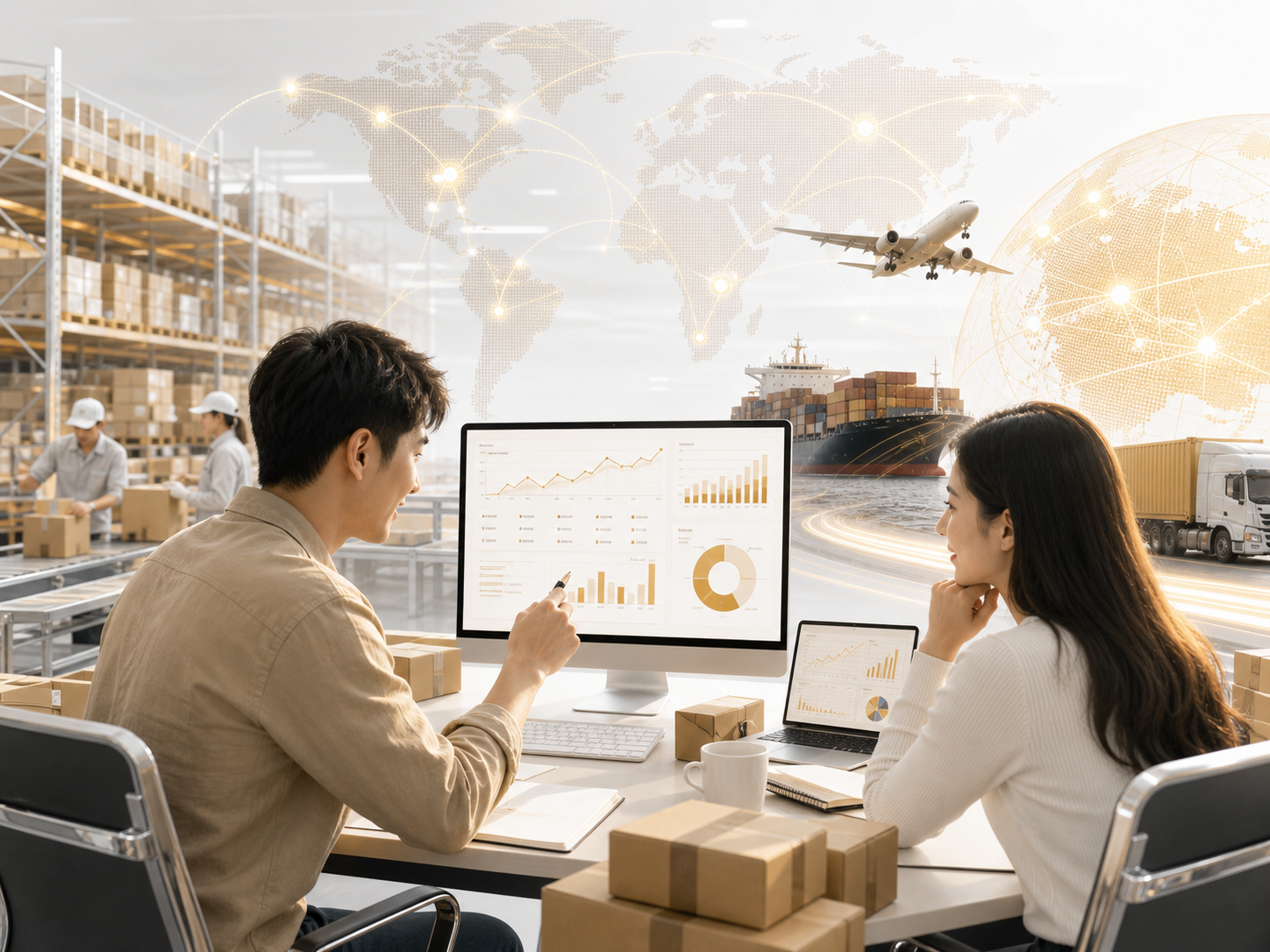 Affiliate partners reviewing order growth analytics