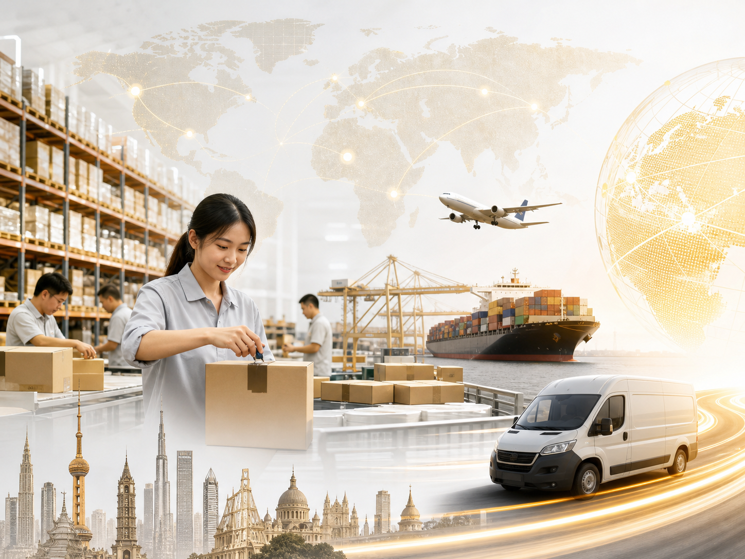 Sourcing specialists preparing goods